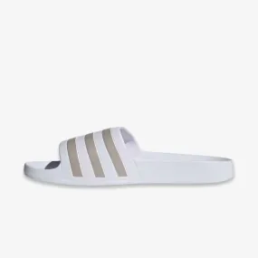 (Men's) Adidas Adilette Aqua Slides ‘White / Metallic Silver’ (2022) EF1730