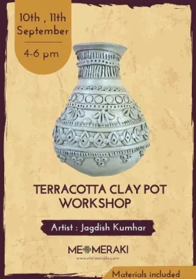 10th, 11th Sept: Live Online Clay Pot Terracotta workshop with Jagdish Kumhar (with materials)