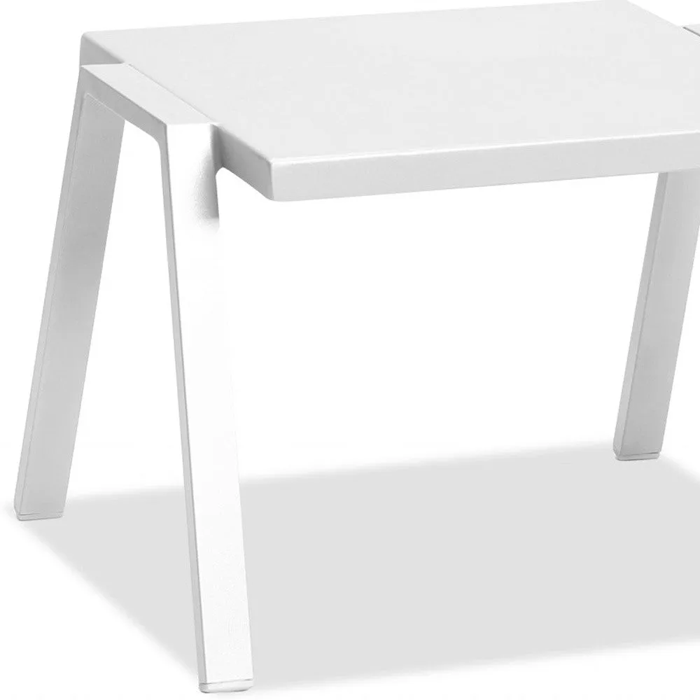 22 X 18 X 16 White Aluminum Side Table By Homeroots