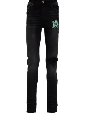 AMIRI Watercolour Logo-Print Skinny