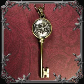 Bat Key Pendant - Antique Brass Finish