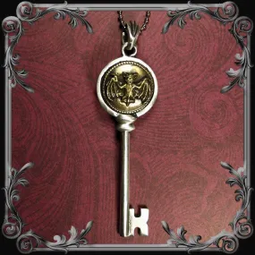 Bat Key Pendant - Partial Antique Brass Finish