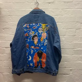 Denim Jacket made with Reworked Duvet Cover.