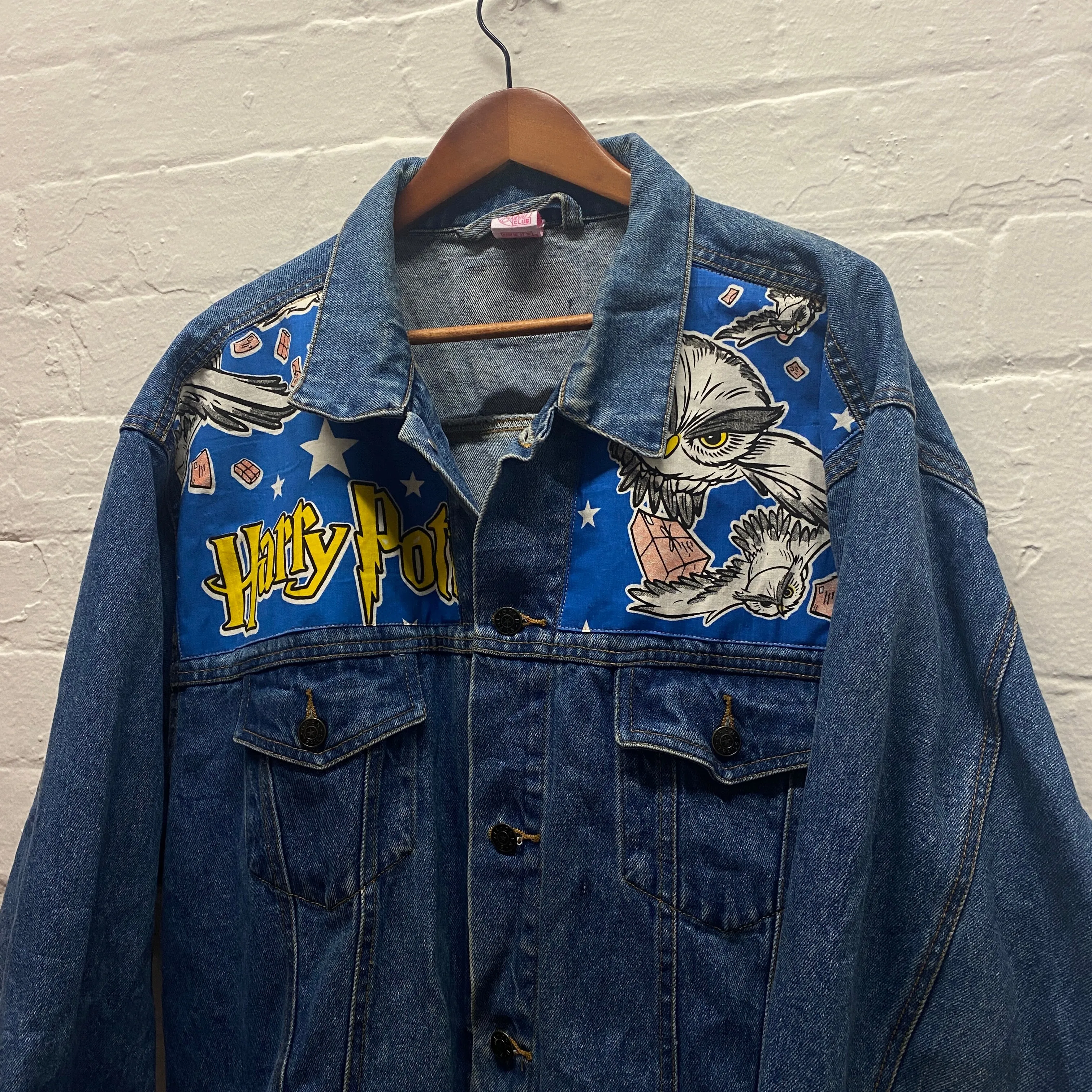 Denim Jacket made with Reworked Duvet Cover.