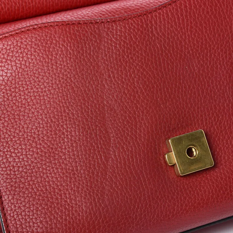 Gucci GG Marmont Top Handle Calfskin Mini Vulcanic Red Leather Shoulder Bag