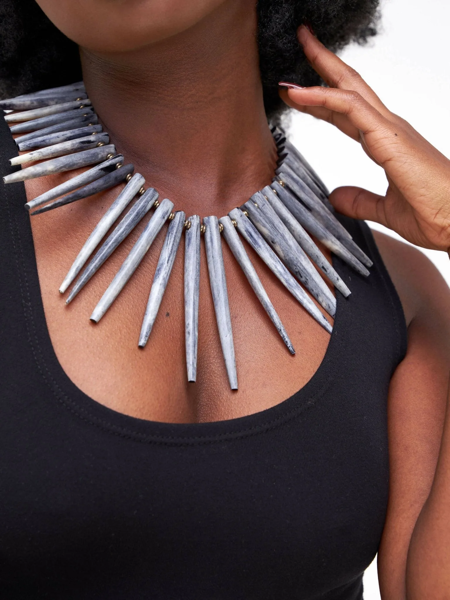 Kijivu Creatives Spikes Necklace - Grey