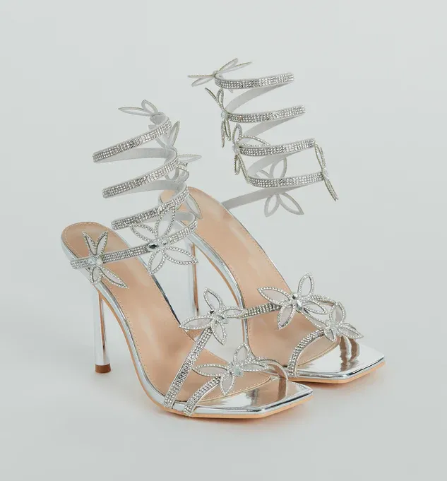 NARALA41A - SILVER BUTTERFLY HEELS