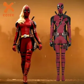 【New Arrival】Xcoser 2024 Deadpool 3 Lady Deadpool Cosplay Costume Jumpsuit Mask Outfit for Halloween