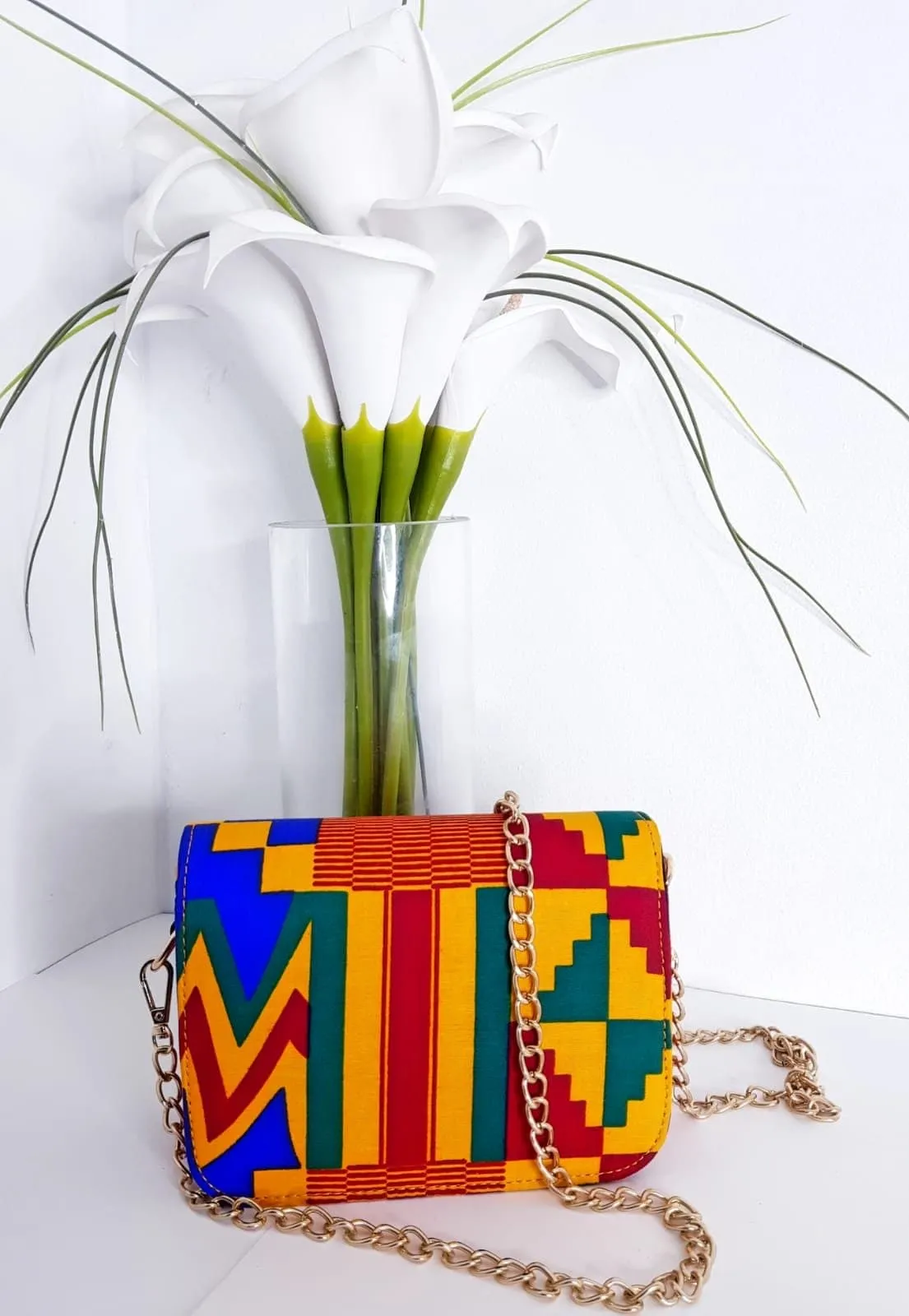 Nikka African Print Shoulder Bag | Small African Print Chain Bag