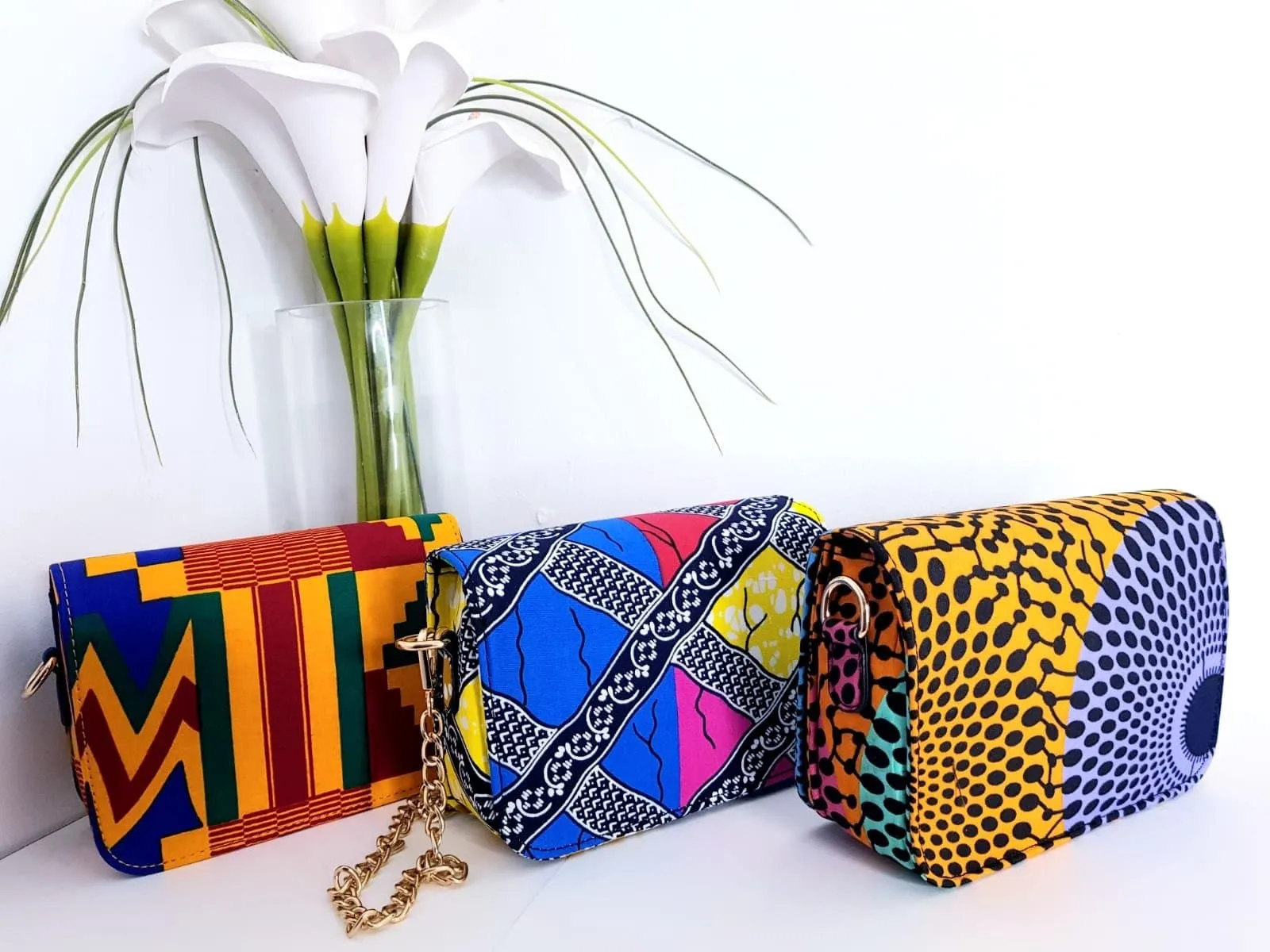 Nikka African Print Shoulder Bag | Small African Print Chain Bag