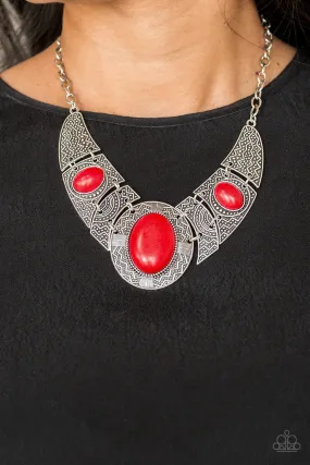 Paparazzi Accessories - Leave Your LANDMARK #N115 Box 2 - Red Necklace