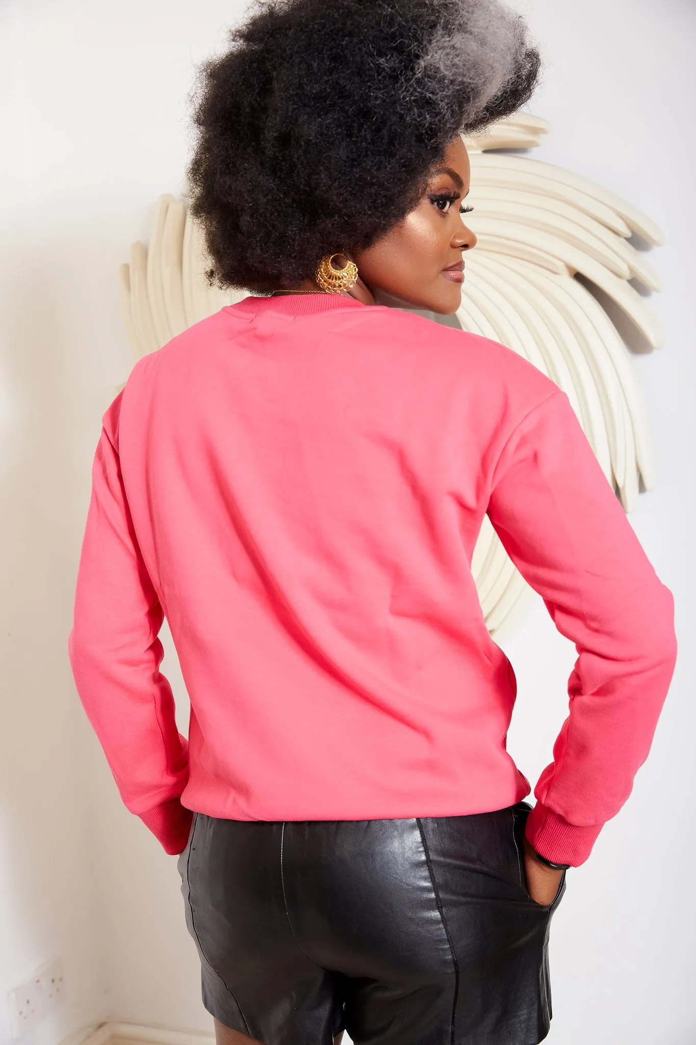 Pink African Queen Headwrap Imprint Sweatshirt - Obiomma