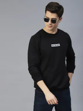 Round Neck Printed Fleece Sweatshirt