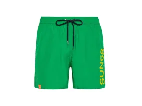 SUN68 Swim Pant Macro Logo Costume Verde Prato H32103