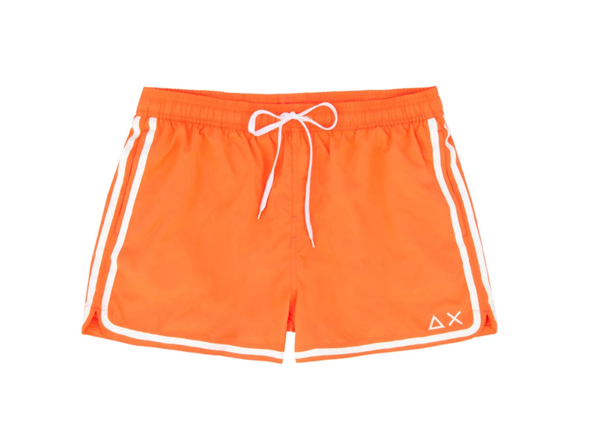 SUN68 Swim Pant Side Band Costume Arancio Fluo H19103