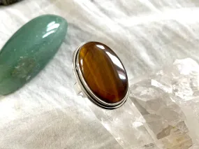 Tiger’s Eye Brea Ring - Large Oval (US 7)