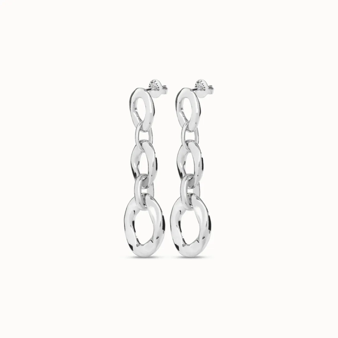 UNOde50 "YOLO" Silver Three-Link Earrings