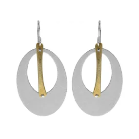 Zina Kao Riveted Oval Hoop Stick Earrings